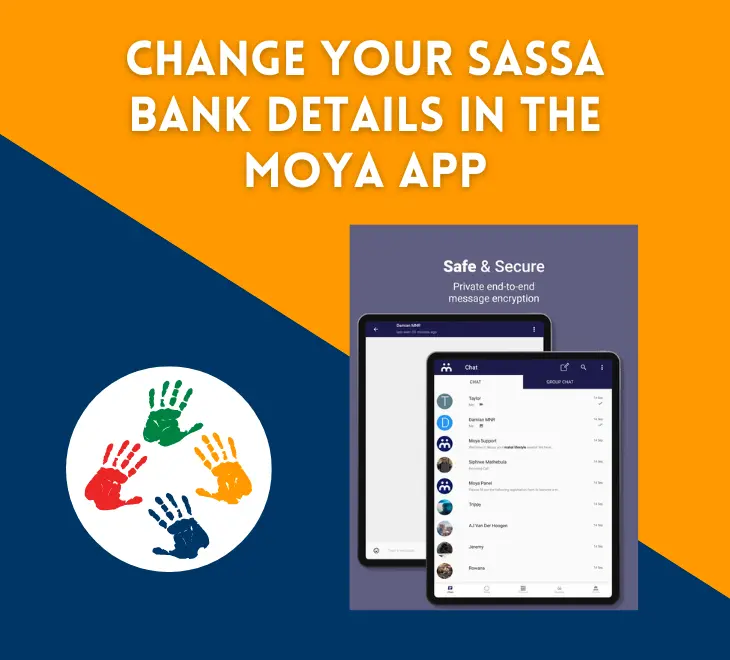 change your SASSA bank details in the Moya App